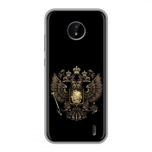 Дизайнерский пластиковый чехол для Nokia C20 герб России золотой