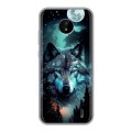Дизайнерский силиконовый чехол для Nokia C20 Волк и луна