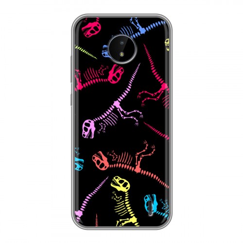 Дизайнерский силиконовый чехол для Nokia C20 Узоры динозавров