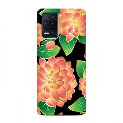 Дизайнерский силиконовый с усиленными углами чехол для Realme Narzo 30 5G Люксовые цветы