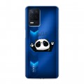Полупрозрачный дизайнерский силиконовый с усиленными углами чехол для Realme Narzo 30 5G Прозрачные панды - смайлики