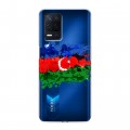 Полупрозрачный дизайнерский силиконовый с усиленными углами чехол для Realme Narzo 30 5G Флаг Азербайджана