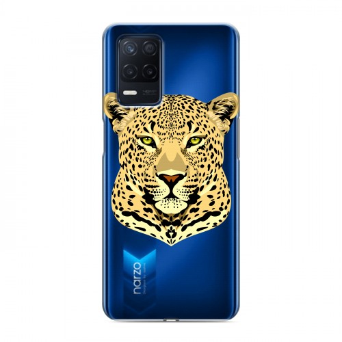 Дизайнерский силиконовый чехол для Realme Narzo 30 5G Прозрачные леопарды