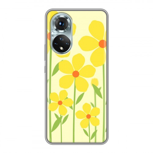 Дизайнерский силиконовый с усиленными углами чехол для Huawei Honor 50 Романтик цветы