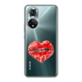 Полупрозрачный дизайнерский силиконовый чехол для Huawei Honor 50 Прозрачные поцелуи