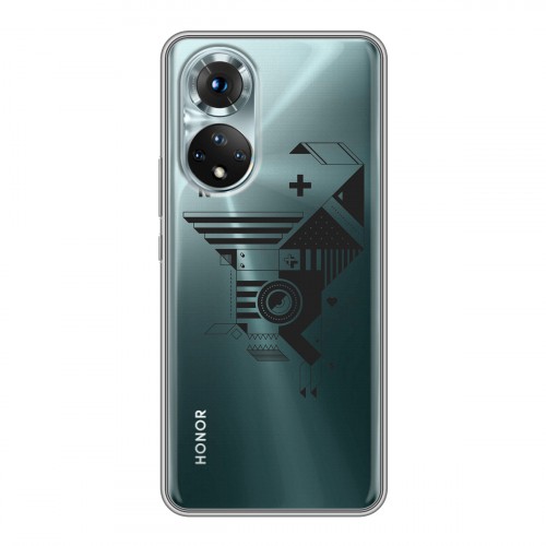 Полупрозрачный дизайнерский силиконовый с усиленными углами чехол для Huawei Honor 50 Абстракции 3