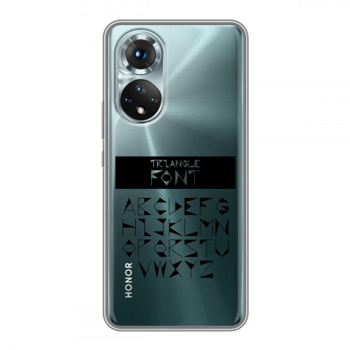 Полупрозрачный дизайнерский пластиковый чехол для Huawei Honor 50 Прозрачные надписи 1