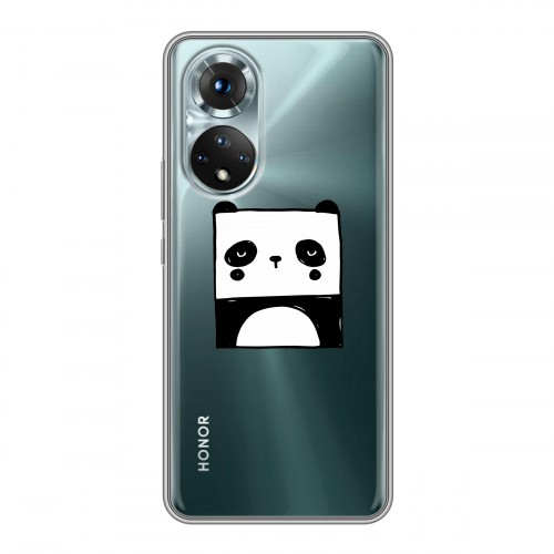 Полупрозрачный дизайнерский пластиковый чехол для Huawei Honor 50 Прозрачные панды - смайлики