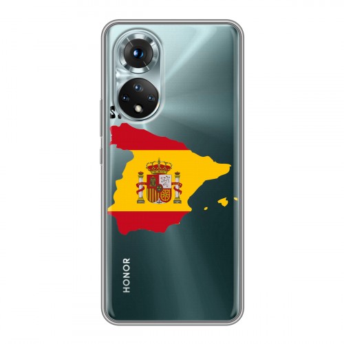 Полупрозрачный дизайнерский пластиковый чехол для Huawei Honor 50 флаг Испании