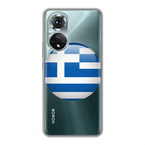 Полупрозрачный дизайнерский пластиковый чехол для Huawei Honor 50 флаг греции