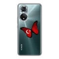 Полупрозрачный дизайнерский силиконовый с усиленными углами чехол для Huawei Honor 50 Флаг Турции