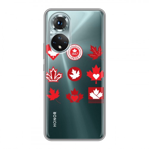 Полупрозрачный дизайнерский пластиковый чехол для Huawei Honor 50 Флаг Канады