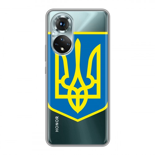 Полупрозрачный дизайнерский пластиковый чехол для Huawei Honor 50 Флаг Украины
