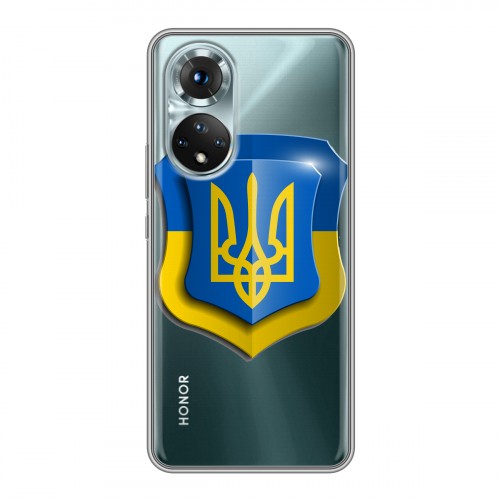 Полупрозрачный дизайнерский пластиковый чехол для Huawei Honor 50 Флаг Украины