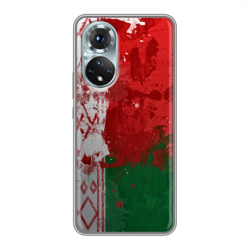 Дизайнерский силиконовый с усиленными углами чехол для Huawei Honor 50 Флаг Белоруссии
