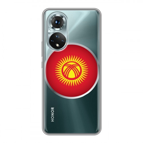 Полупрозрачный дизайнерский пластиковый чехол для Huawei Honor 50 флаг Киргизии