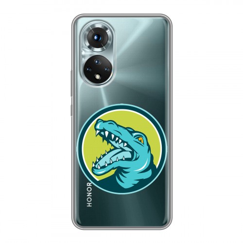 Полупрозрачный дизайнерский пластиковый чехол для Huawei Honor 50 Прозрачные крокодилы