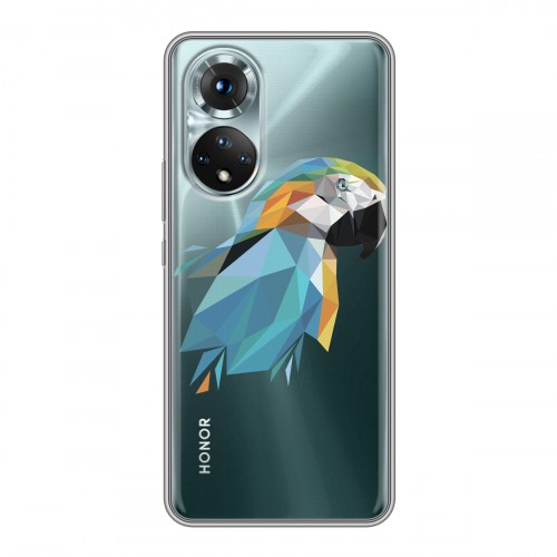 Полупрозрачный дизайнерский пластиковый чехол для Huawei Honor 50 Прозрачные попугаи