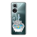 Полупрозрачный дизайнерский пластиковый чехол для Huawei Honor 50 Прозрачные слоны