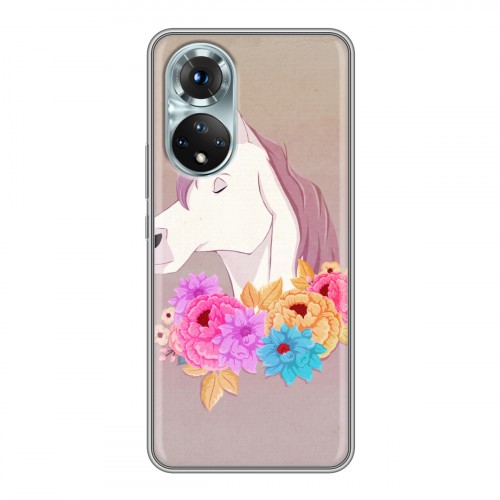 Дизайнерский силиконовый чехол для Huawei Honor 50 Животные с цветами