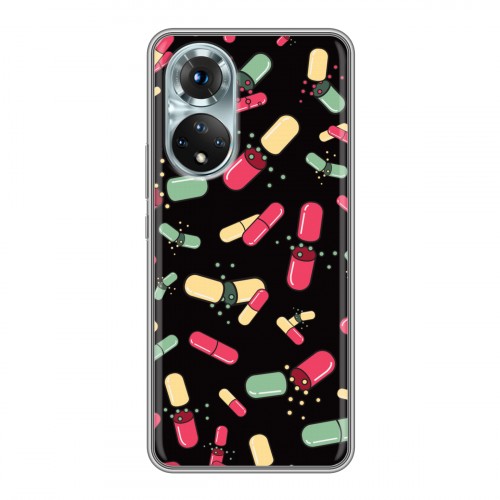 Дизайнерский силиконовый с усиленными углами чехол для Huawei Honor 50 Разноцветные таблетки