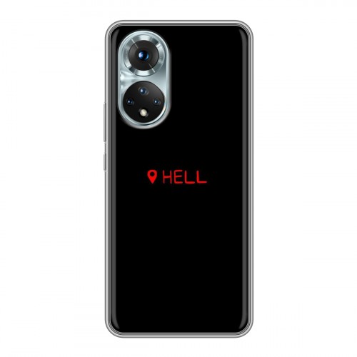 Дизайнерский силиконовый чехол для Huawei Honor 50 Черно и кратко