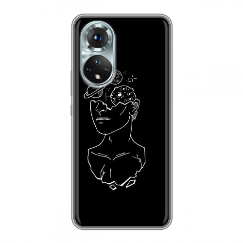 Дизайнерский силиконовый с усиленными углами чехол для Huawei Honor 50 Минимализм на черном