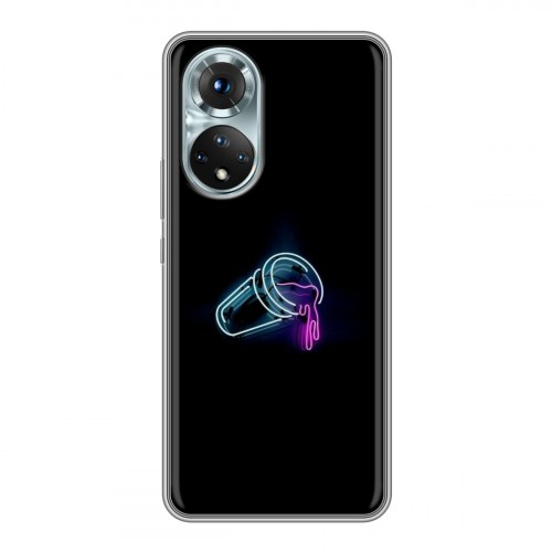 Дизайнерский силиконовый чехол для Huawei Honor 50 Минимализм на черном