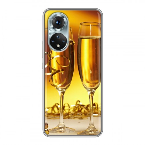 Дизайнерский силиконовый чехол для Huawei Honor 50 Новогодние бокалы