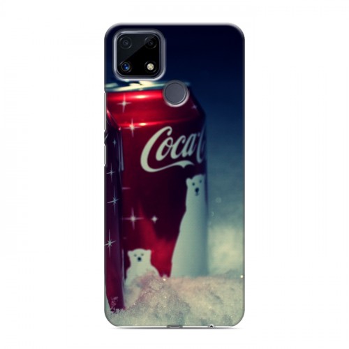 Дизайнерский силиконовый чехол для Realme C25 Coca-cola