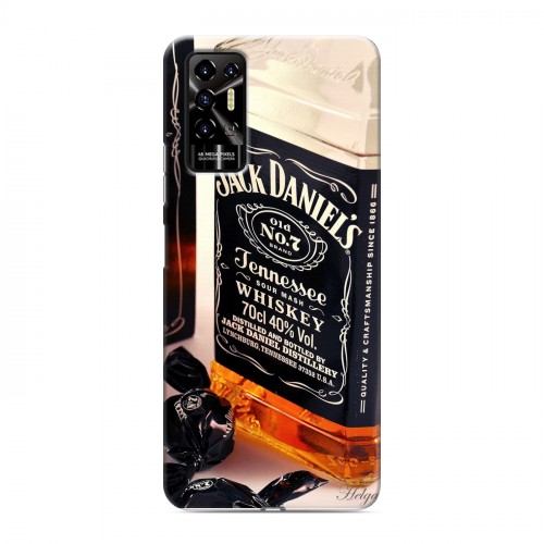 Дизайнерский силиконовый с усиленными углами чехол для Tecno Pova 2 Jack Daniels
