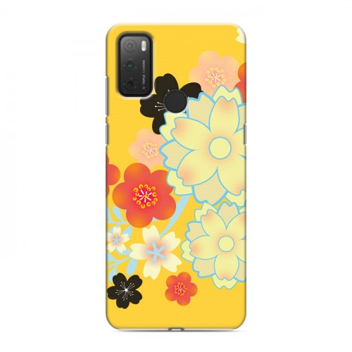 Дизайнерский силиконовый чехол для Alcatel 3L (2021) Цветы кимоно