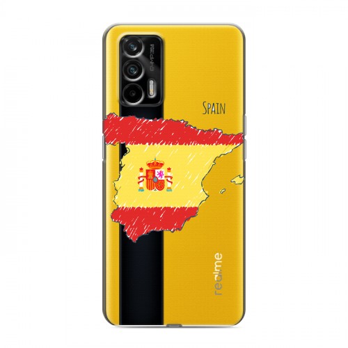 Полупрозрачный дизайнерский силиконовый чехол для Realme GT флаг Испании