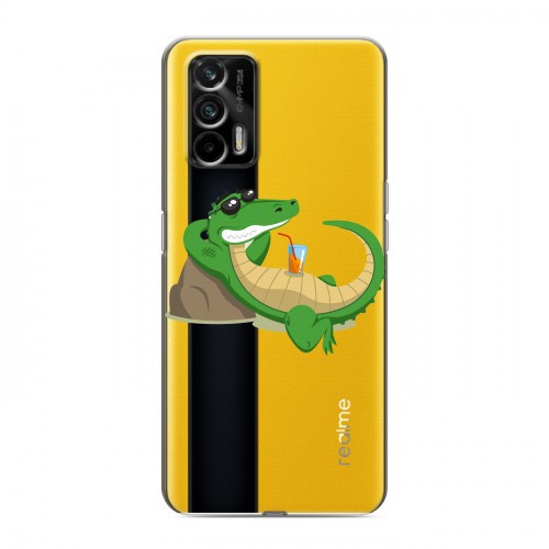 Полупрозрачный дизайнерский пластиковый чехол для Realme GT Прозрачные крокодилы