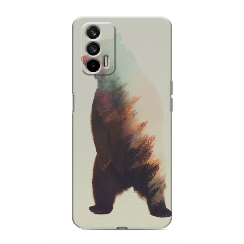 Дизайнерский силиконовый чехол для Realme GT Медведи