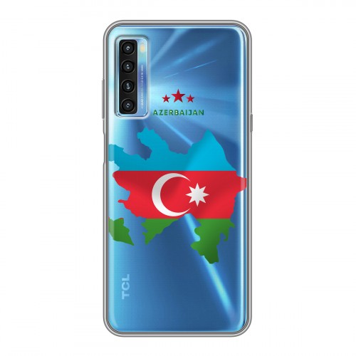 Полупрозрачный дизайнерский силиконовый чехол для TCL 20L Флаг Азербайджана