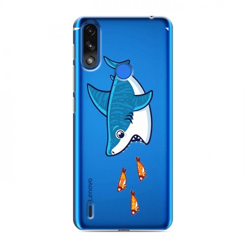 Полупрозрачный дизайнерский пластиковый чехол для Lenovo K13 Прозрачные акулы