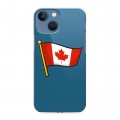 Полупрозрачный дизайнерский пластиковый чехол для Iphone 13 Mini Флаг Канады