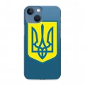 Полупрозрачный дизайнерский пластиковый чехол для Iphone 13 Mini Флаг Украины