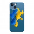 Полупрозрачный дизайнерский пластиковый чехол для Iphone 13 Mini Флаг Украины