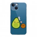 Полупрозрачный дизайнерский пластиковый чехол для Iphone 13 Mini Авокадо