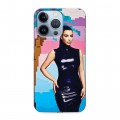 Дизайнерский силиконовый чехол для Iphone 13 Pro Ким Кардашьян