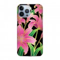 Дизайнерский силиконовый чехол для Iphone 13 Pro Max Люксовые цветы