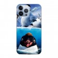 Дизайнерский пластиковый чехол для Iphone 13 Pro Max Пингвины