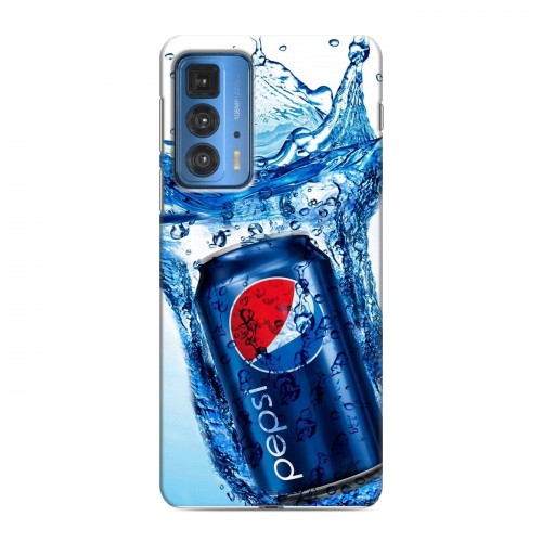 Дизайнерский силиконовый с усиленными углами чехол для Motorola Edge 20 Pro Pepsi