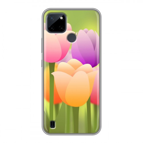 Дизайнерский силиконовый чехол для Realme C21Y Романтик цветы