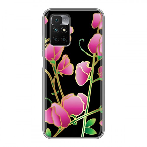 Дизайнерский силиконовый с усиленными углами чехол для Xiaomi Redmi 10 Люксовые цветы