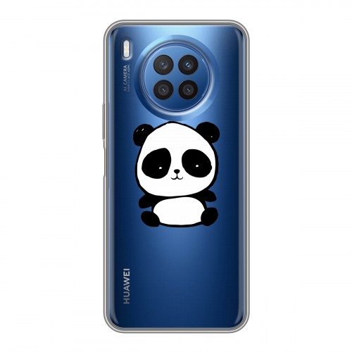 Полупрозрачный дизайнерский пластиковый чехол для Huawei Nova 8i Прозрачные панды - смайлики