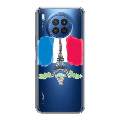 Полупрозрачный дизайнерский пластиковый чехол для Huawei Nova 8i Флаг Франции