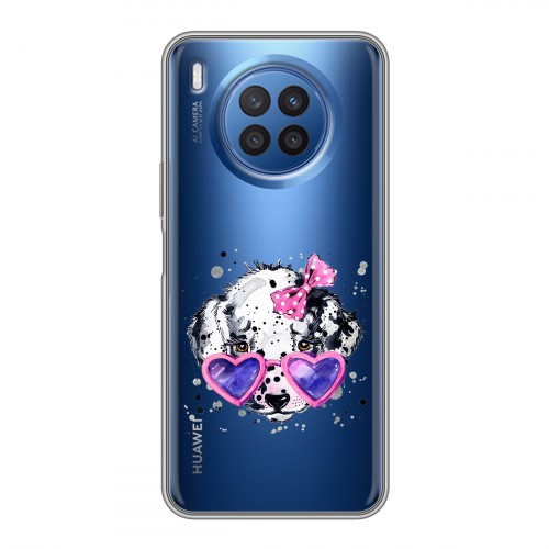 Полупрозрачный дизайнерский силиконовый с усиленными углами чехол для Huawei Nova 8i Прозрачные щенки